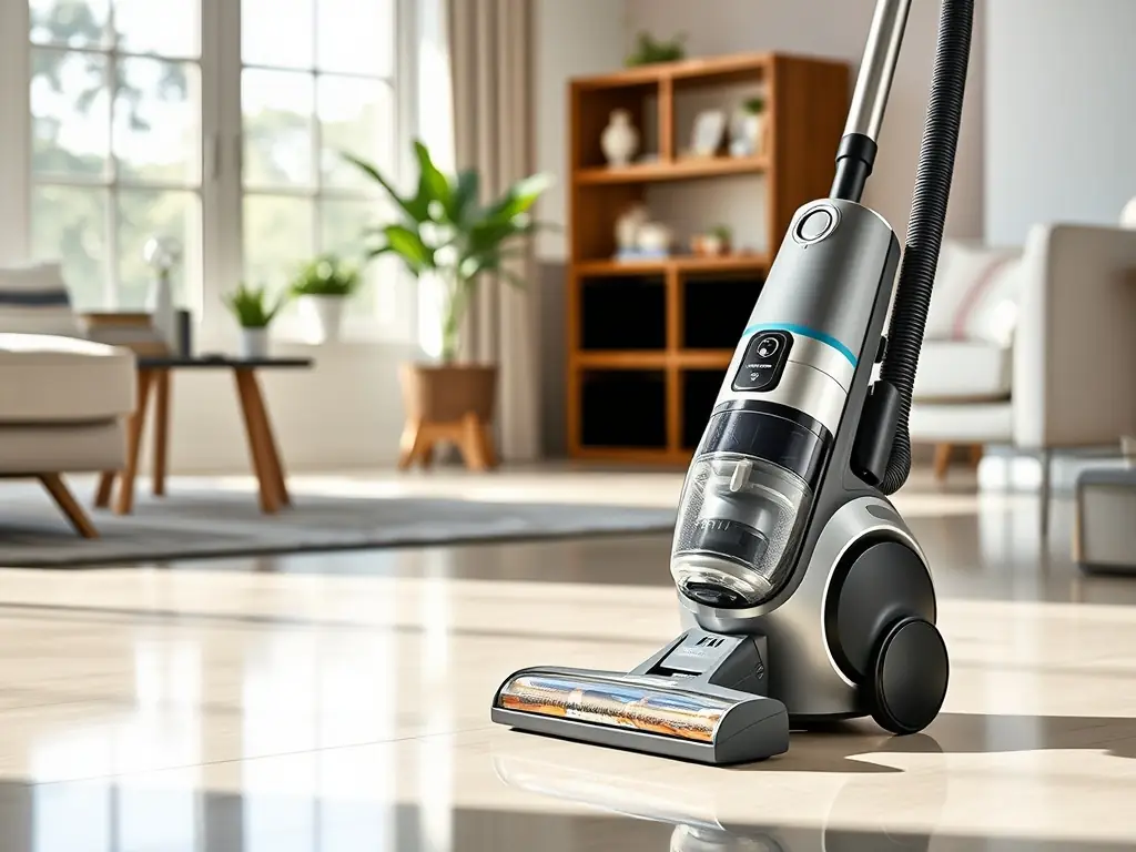 A close-up image of a HEPA filter being used in a vacuum cleaner during a cleaning session in a Denver apartment, emphasizing the removal of particulate matter from the air.