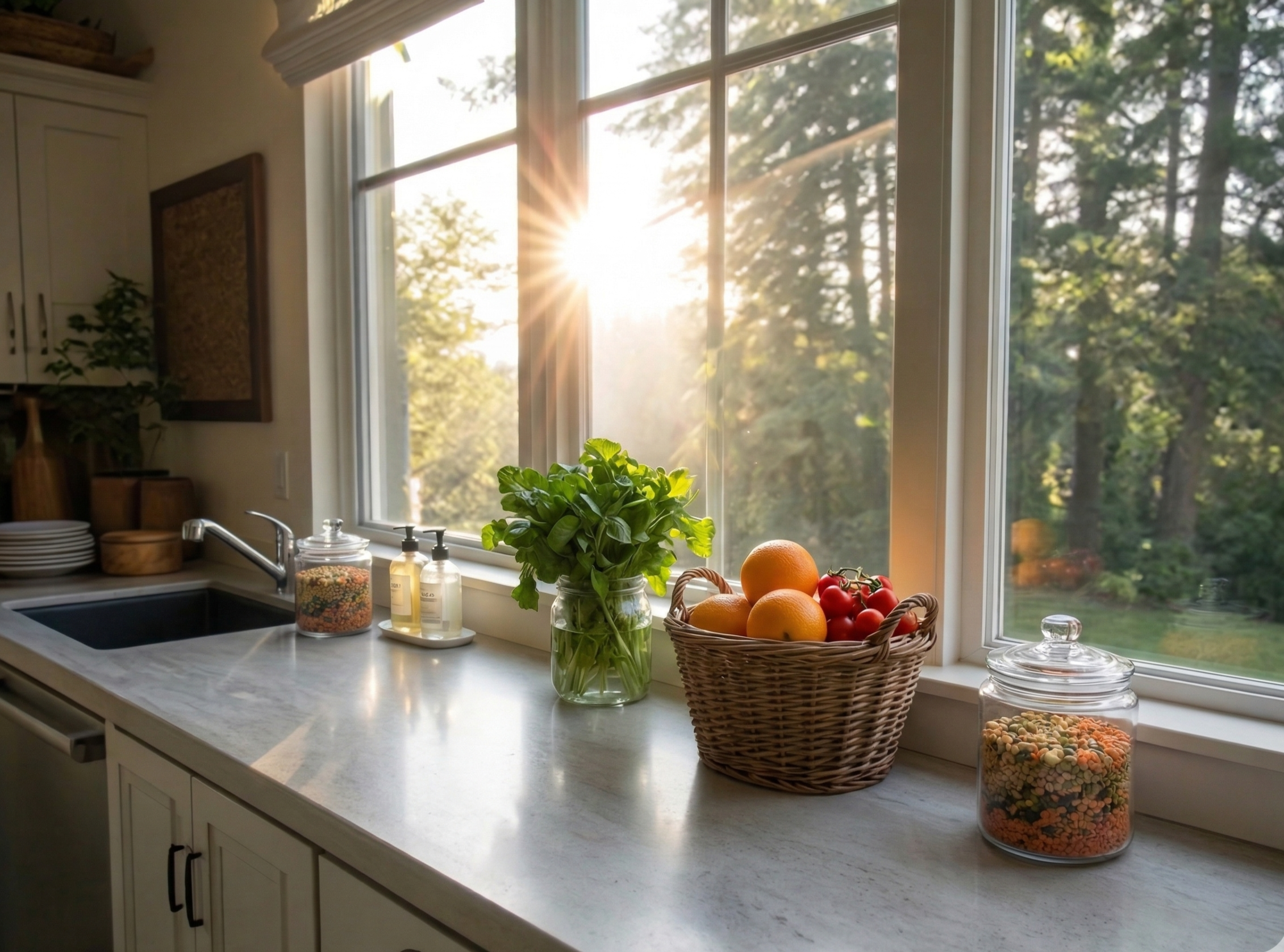 Clean and organized well kept Kitchen in Boulder County after being serviced by Bellas Mountain Vacation Cleaning